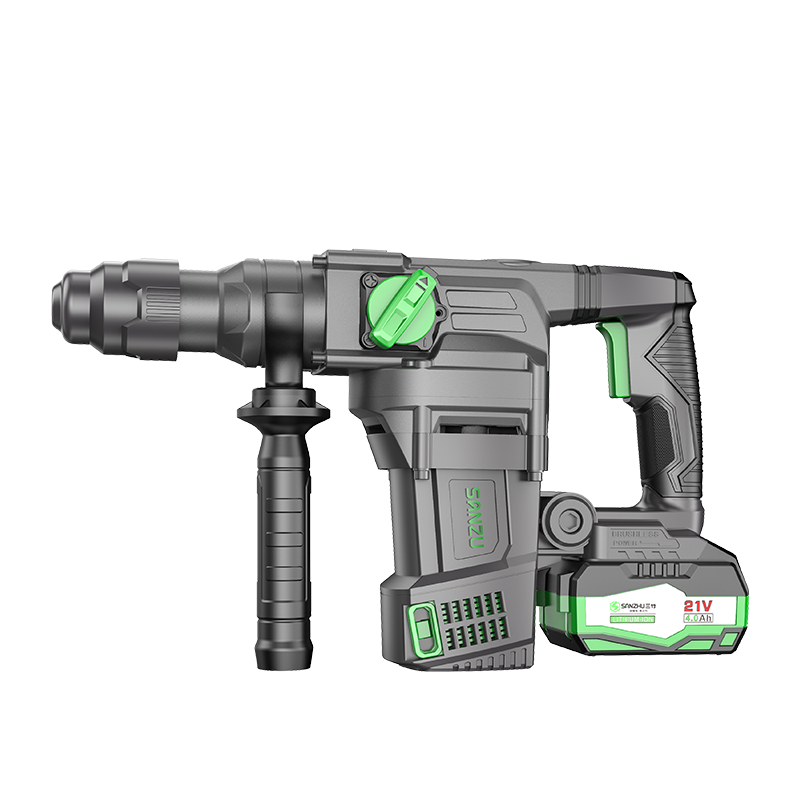 Baterai lithium 21V Penyerapan goncangan ganda hammer rotary tanpa baterai